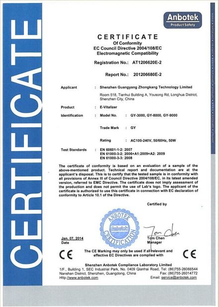 Chiny Shenzhen Guangyang Zhongkang Technology Co., Ltd. Certyfikaty